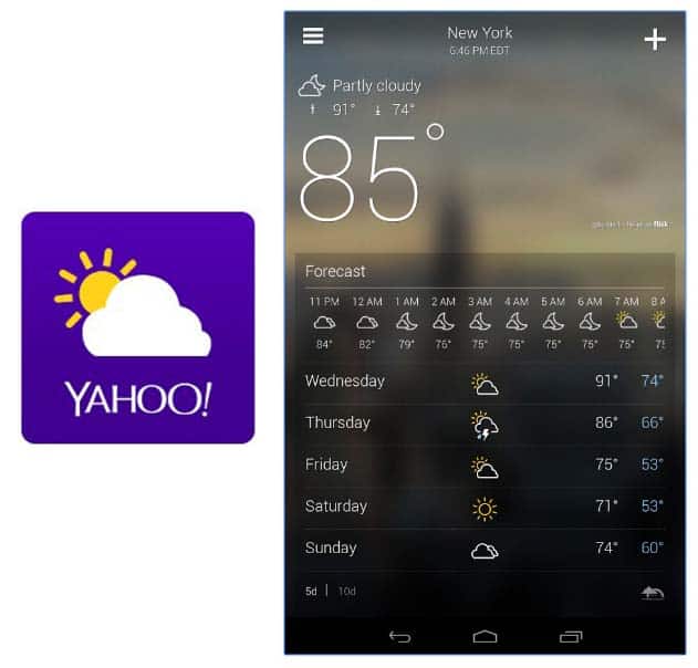 แอปพลิเคชั่น Yahoo! Weather วิธีพกร่ม ให้ถูกที่ถูกเวลา