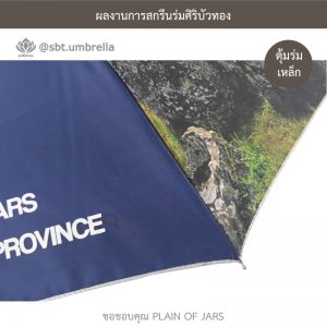 ร่มพรีเมียม ร่มพับ 2 ตอน สีกรม สกรีน PLAIN OF JARS