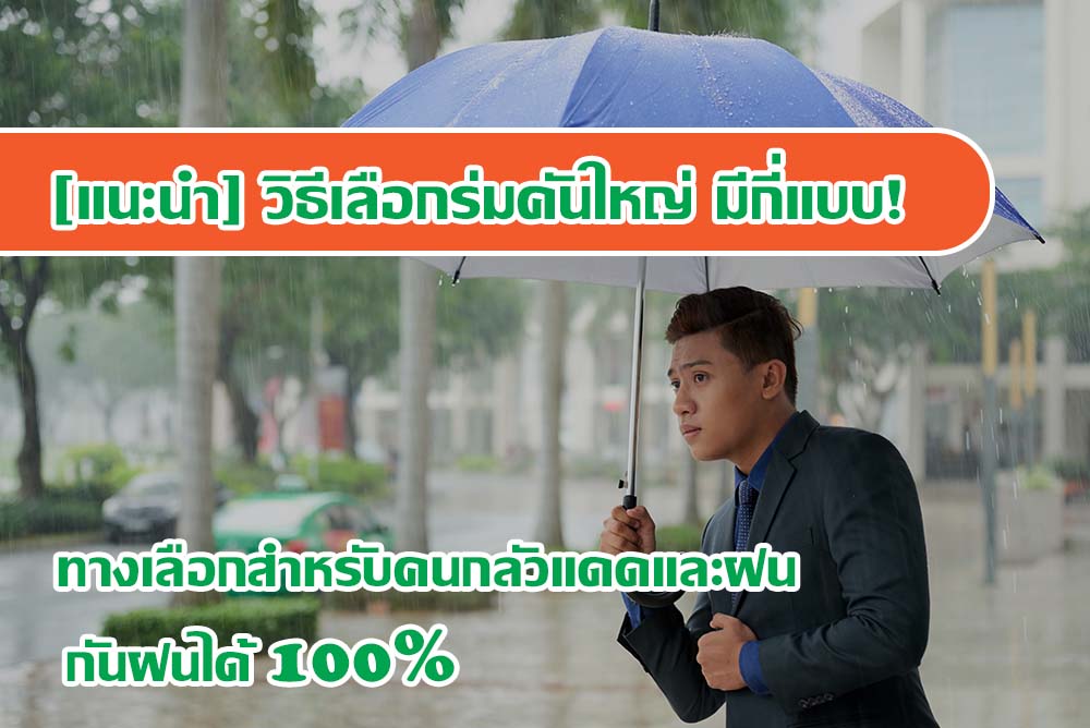 วิธีเลือกร่มคันใหญ่ มีกี่แบบ! ทางเลือกสำหรับคนกลัวแดดและฝน กันฝนได้ 100%