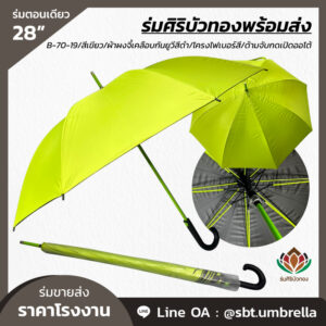 ร่มตอนเดียว ขนาด 28 นิ้ว สีเขียว
