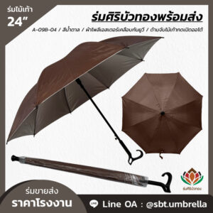 ร่มไม้เท้า ขนาด 24 นิ้ว สีน้ำตาล