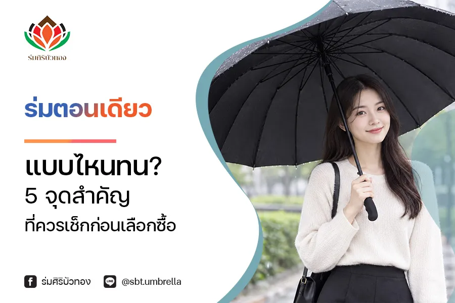 ร่มตอนเดียวแบบไหนทน? 5 จุดสำคัญที่ควรเช็กก่อนเลือกซื้อ